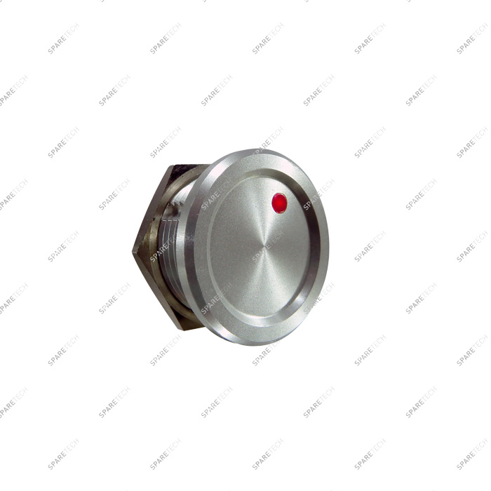 Piezo switch in aluminium with red LED 24VDC 22mm