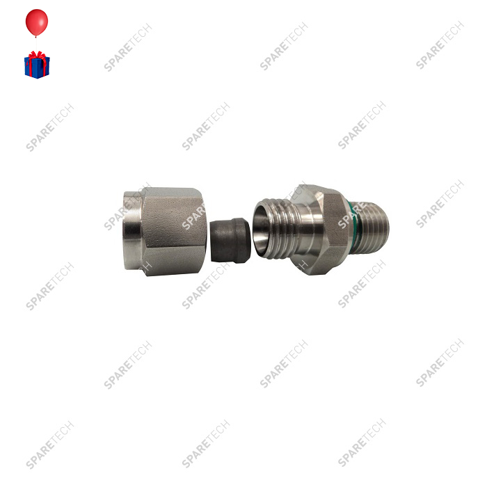 Single olive screw coupling F1/4'' for DN8mm pipe